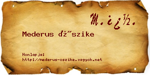 Mederus Őszike névjegykártya